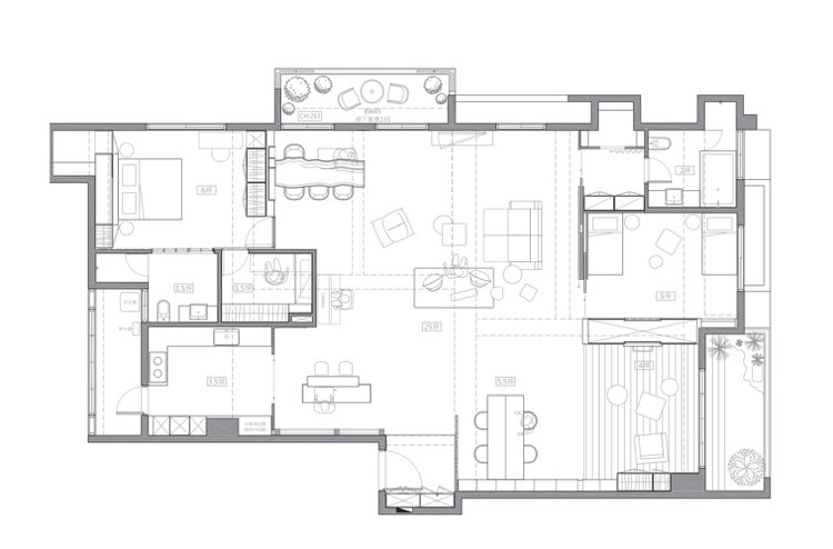 Blueprint apartment sketch new room distribution