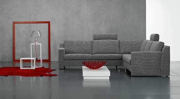 röda accenter vita soffbord vardagsrum möbler idéer