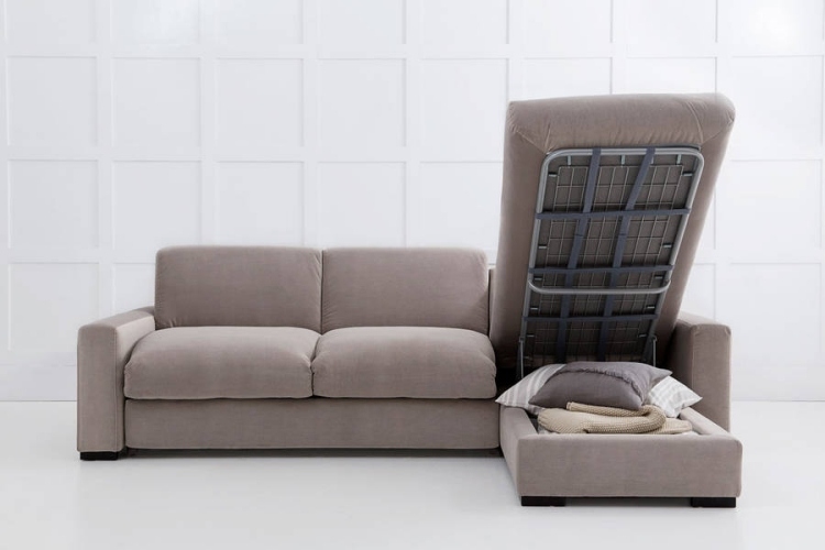 Bäddsoffa med sänglåda -nästa hörn soffa-hörn soffa-funktionellt förvaringsutrymme