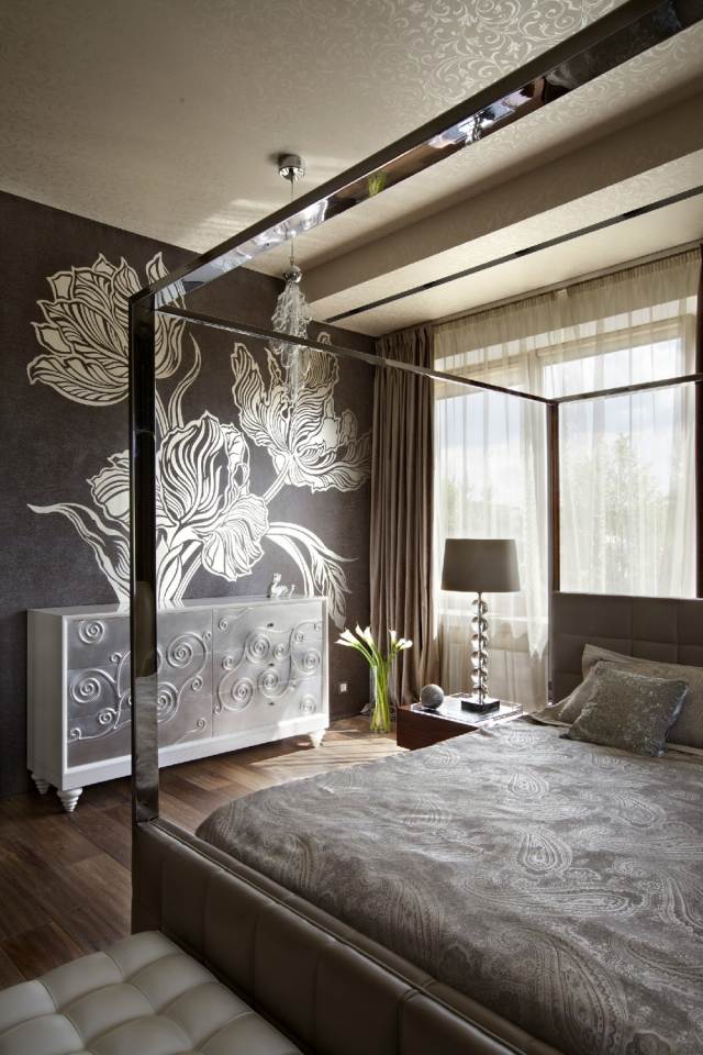Sovrum-dekorera tapeter-blommor-blommotiv