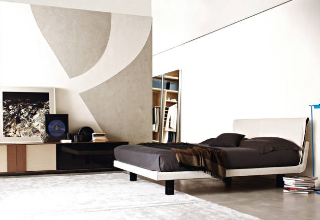 brun väggdesign möbeldesign byrå
