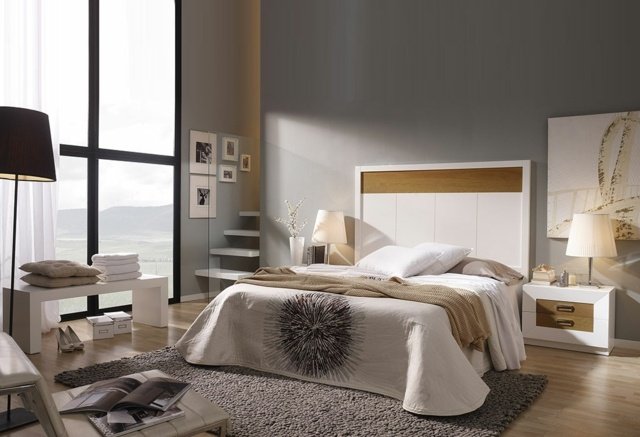 Sovsäng design sänggavel vit beige