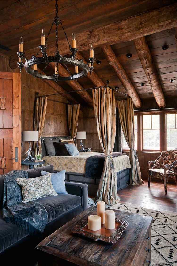 massivt trä-blå-deco-kudde-country-stil