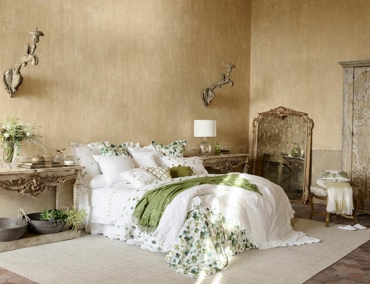 grön-vit-beige-enkel-country-stil
