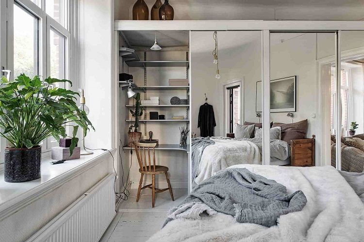 Sovrumsmöbler trender Skandinavisk livsstil sovrum med skrivbord