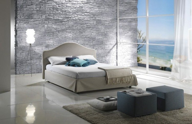 sovrum-modern-design-idéer-ljus-natursten-sten-vägg-glas-vägg-enkel