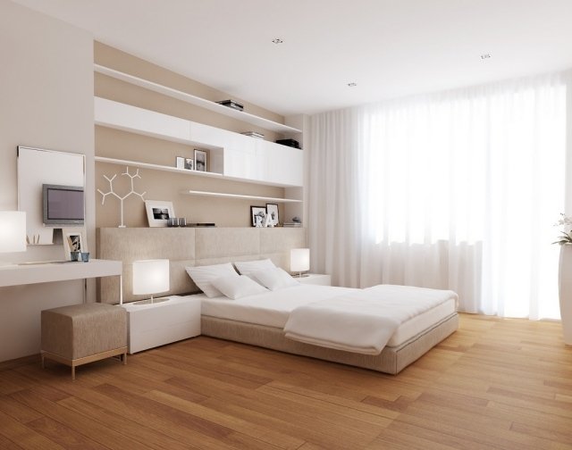 sovrum-modern-design-neutral-färger-vit-grädde-trägolv