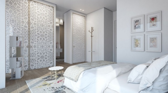 sovrum-modern-design-vit-ljus-trä-dekorativa-garderob-dörrar
