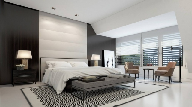 sovrum-svart-vit-modern-vägg-design