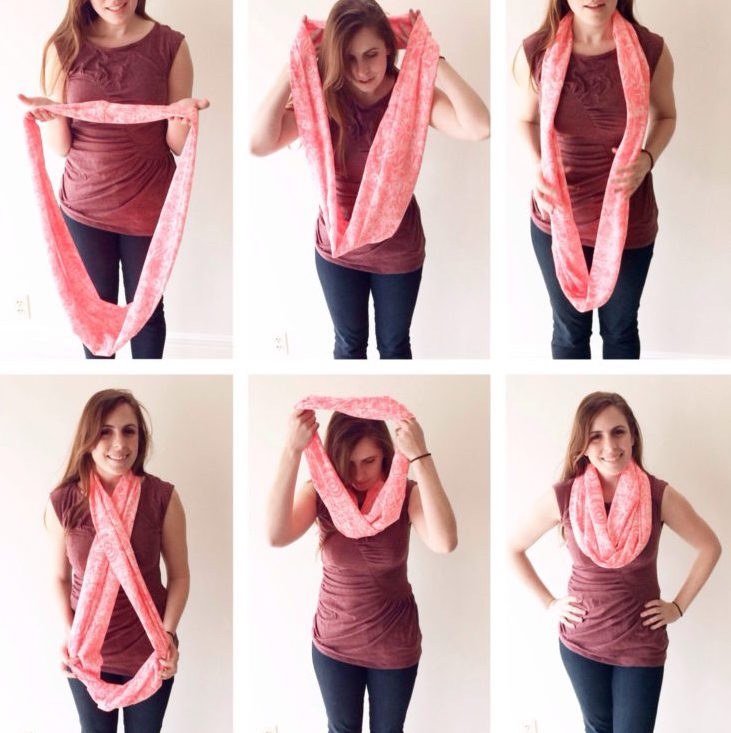 Knyt ett rör halsduk rund halsduk slinga halsduk idéer styling tips