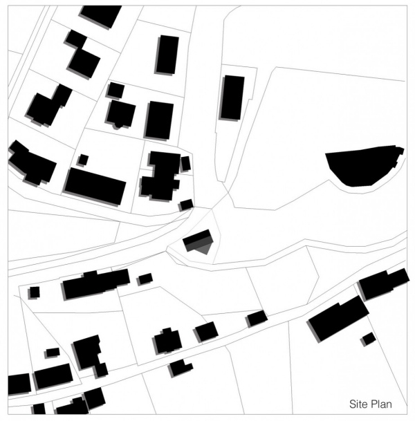 enkelt hus i minimalistisk stil läge karta