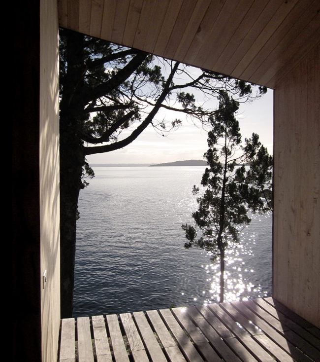 panoramautsikt sjö trä bastu design med sjöutsikt