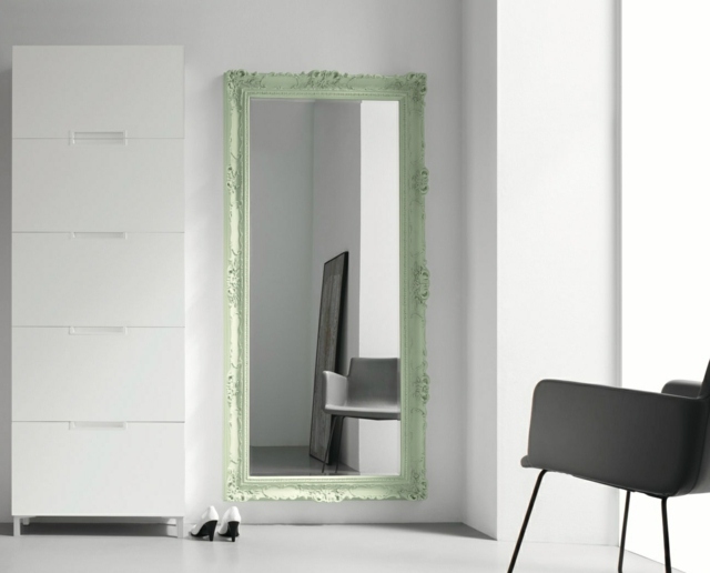 Spegel ljusgrön ramidé design