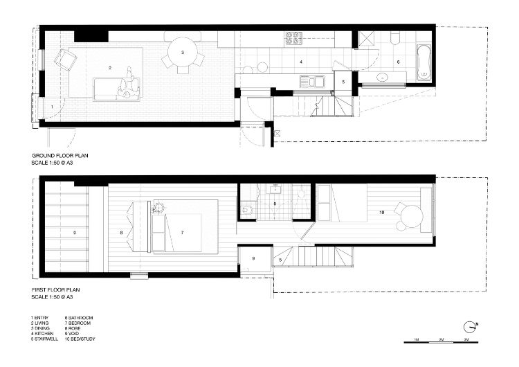 smalt hus design rekonstruktion arkitektur terrass sovrum vardagsrum kök badrum planritning utkast