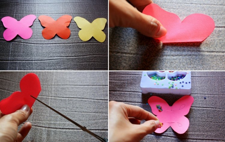 Gör fjärilar med barn färgpennor-deco-idé-dekorera-stjärnor