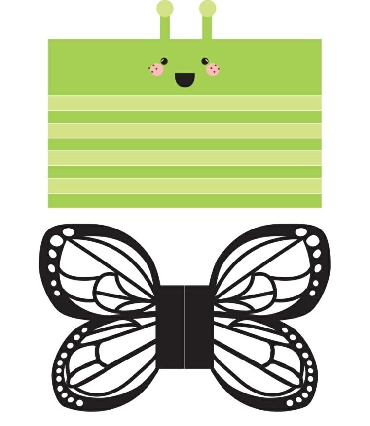 fjärilar-pyssel-barn slöjd-mall fjäril-vingar-kropp-toalett-rull-hantverk idé