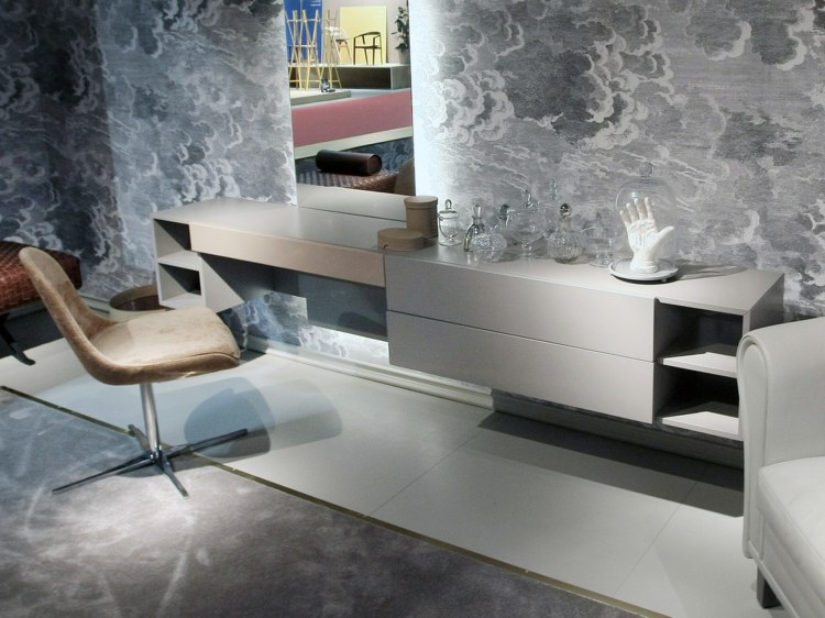 toalettbord idéer i vit contatto modern design grå väggdesign