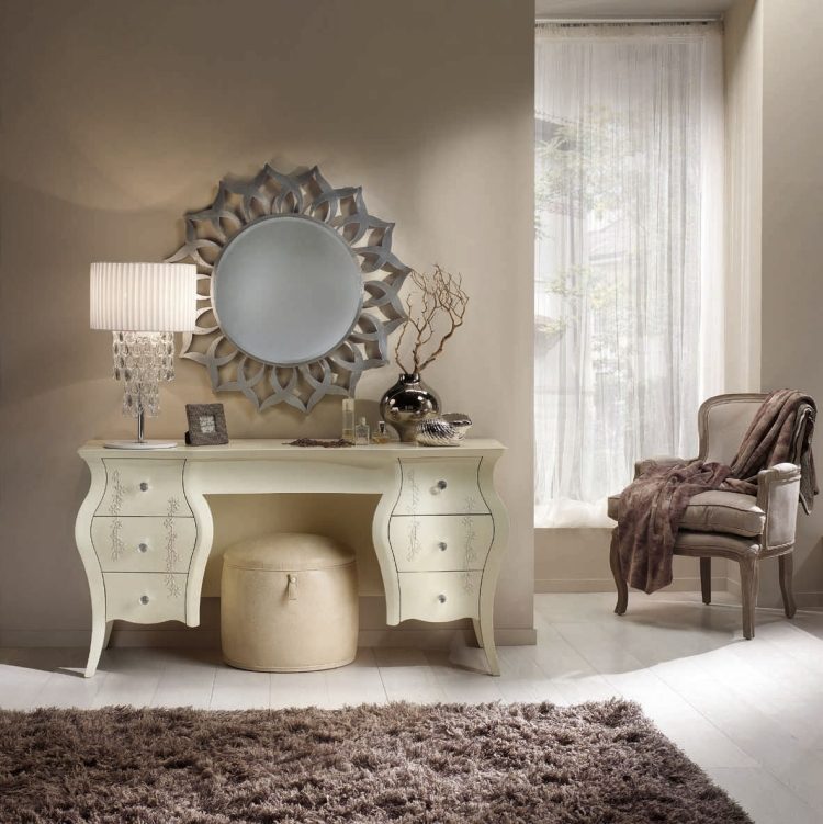 Toalettbord-med-spegel-grädde-färg-PASSION-NATT-B-Belle-Italia-klassisk stil