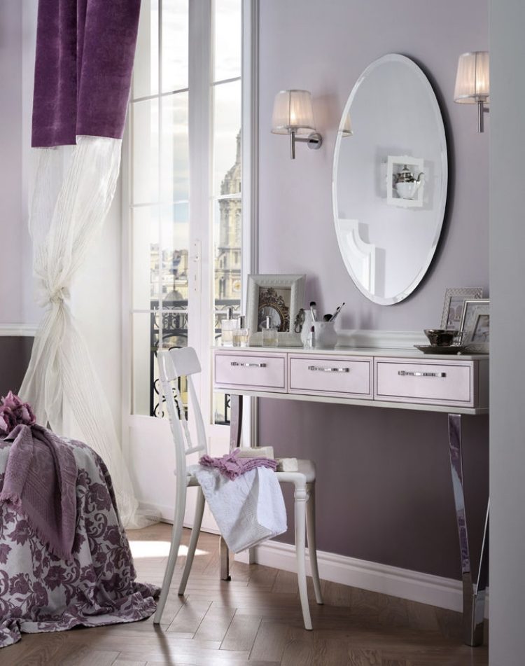 Toalettbord med spegel lila-nyans-feminin-GRAND-BOUDOIR-Delpha
