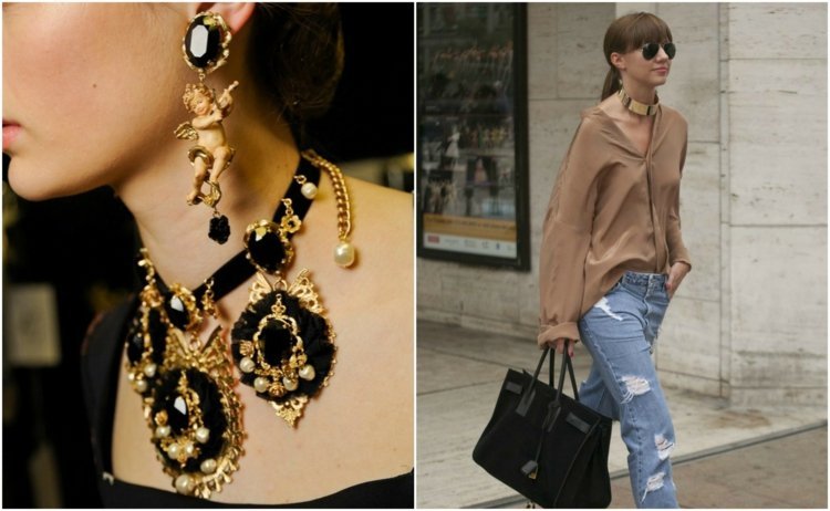 Smycken-kläder-choker-halsband-choker-accessoarer-ädelstenar-örhängen-guld