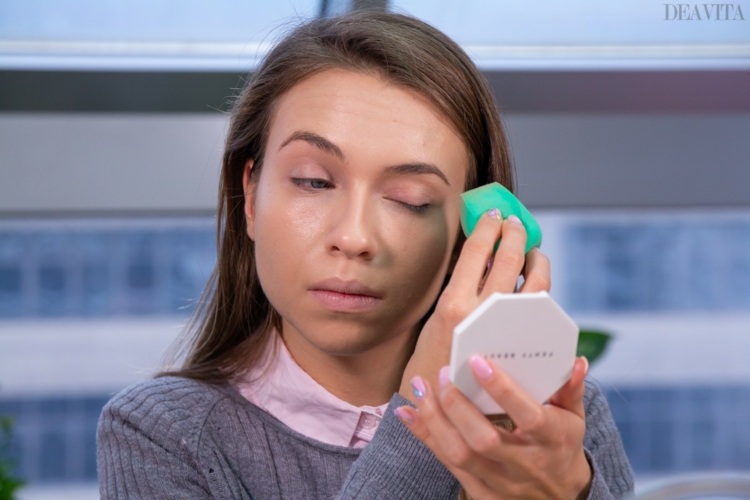 vinter smink make-up instruktioner svamp balans hy