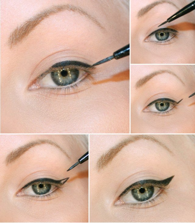 eyeliner-ritning-instruktioner-grön-ögon-make-up