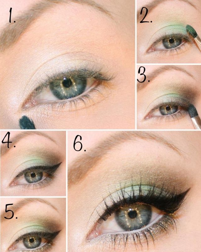 ögon-smink-instruktioner-grön-brun-kombination