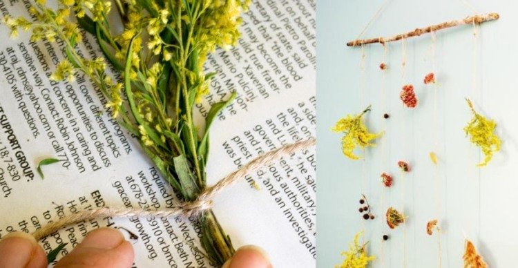 fönster-dekoration-höst-gör-det-själv-pyssla-torra-blommor-växter-diy-hang-up-tie