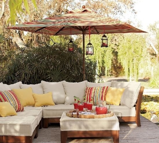 trädgård lounge idéer möblering utanför soffa