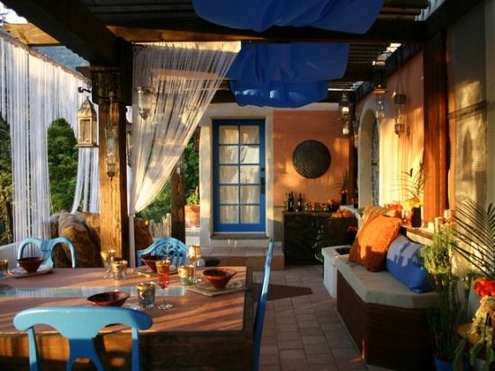 trädgård lounge tips möbler utanför blå design