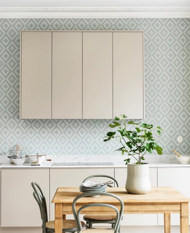 Kök tapetidéer modern-geometrisk-mönster-grå
