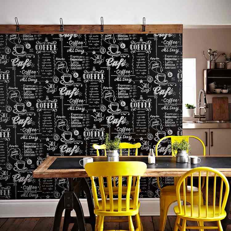 kök-tapeter-idéer-kaffe-blackboard-wall-wallpaper-kök