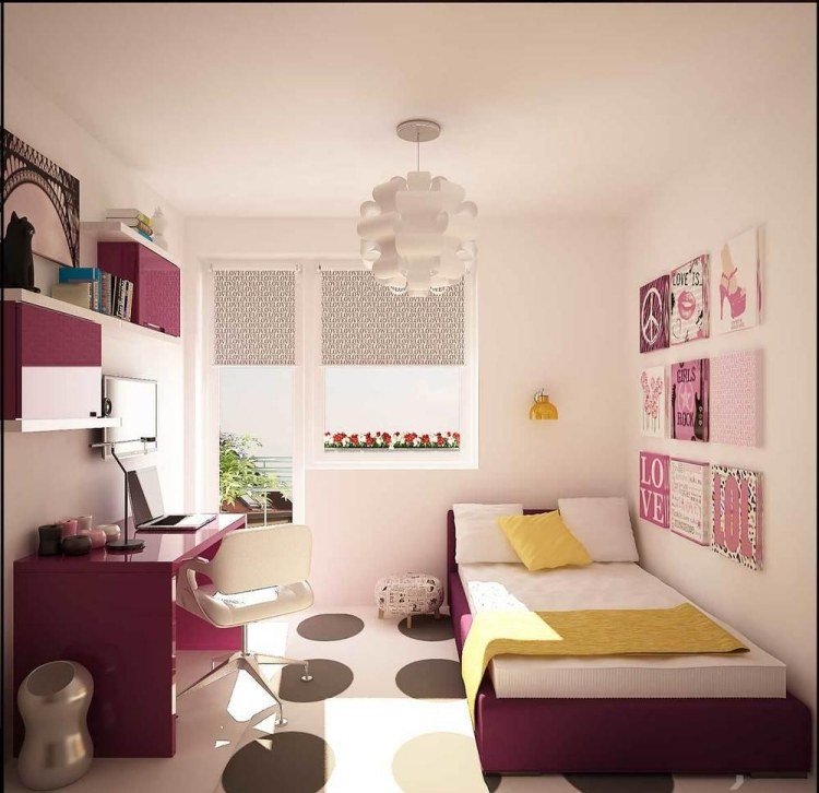flickrum-möbler-barnrum-uppsättningar-rosa-vit-enkelsäng-skrivbordslampa