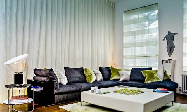 Living ideas jeans klädsel sammet gröna kuddar