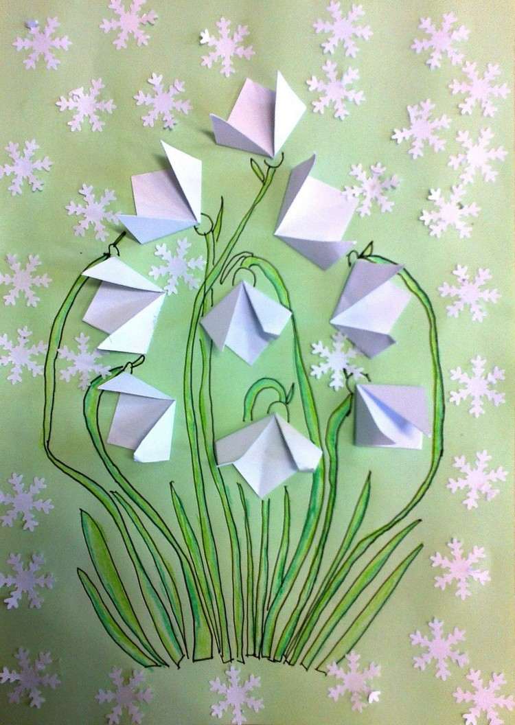 snödroppar-tinker-origami-vik-papper-tinker-idéer-barn