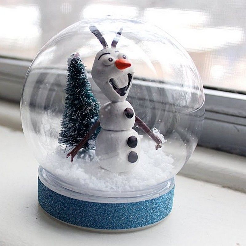 Snow globe-tinker-ice queen-modellering lera-snögubbe