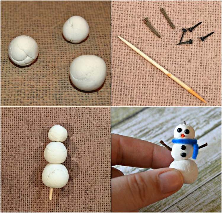 lilla snögubbe tinker lera vita instruktioner