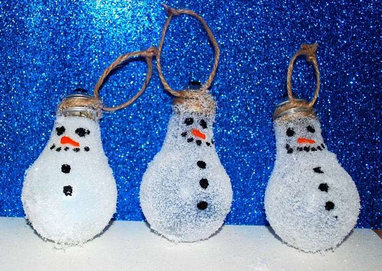 snögubbe tinker jul barn glödlampor glitter