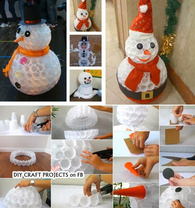 snögubbe tinker plast mugg instruktioner vinter deco