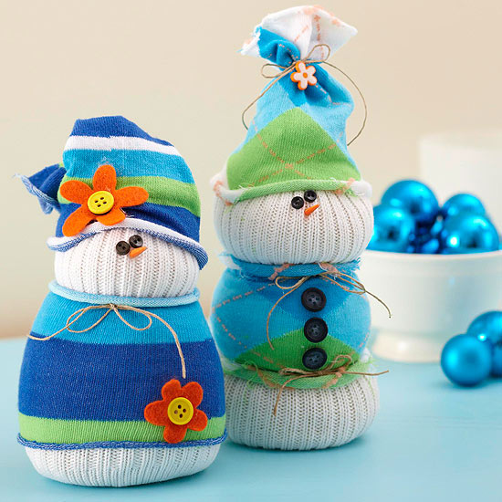 deco färgade julidéer snögubbsockor filler bomull