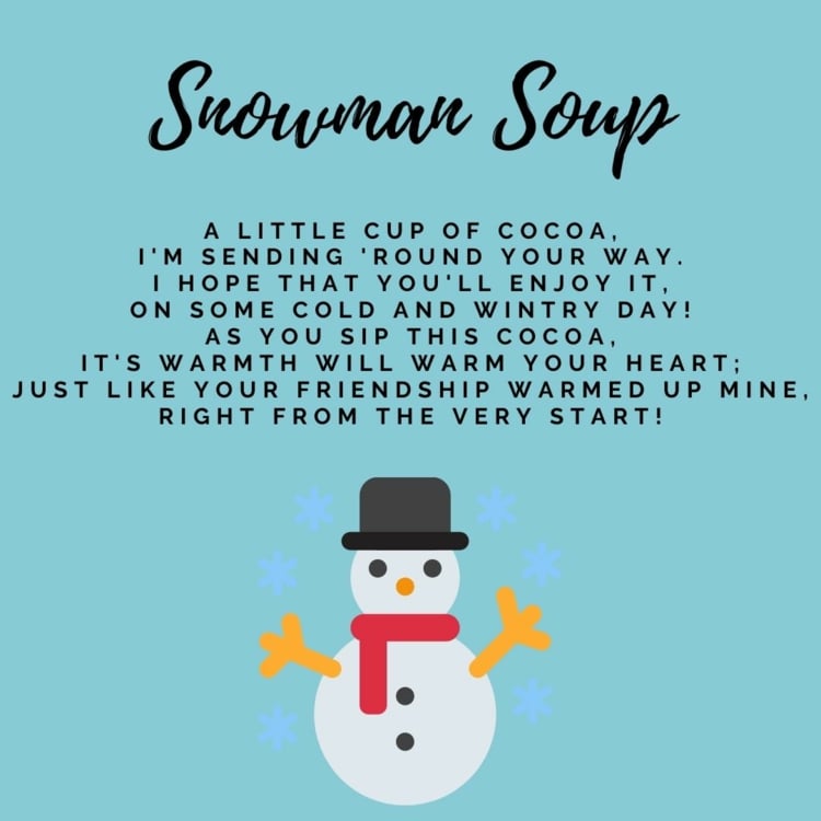 Snögubbe Soup dikt på engelska med snögubbe