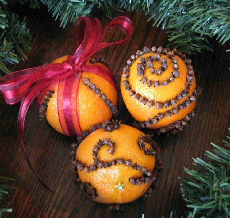 sista minuten juldekoration apelsiner doftande bollar idé design