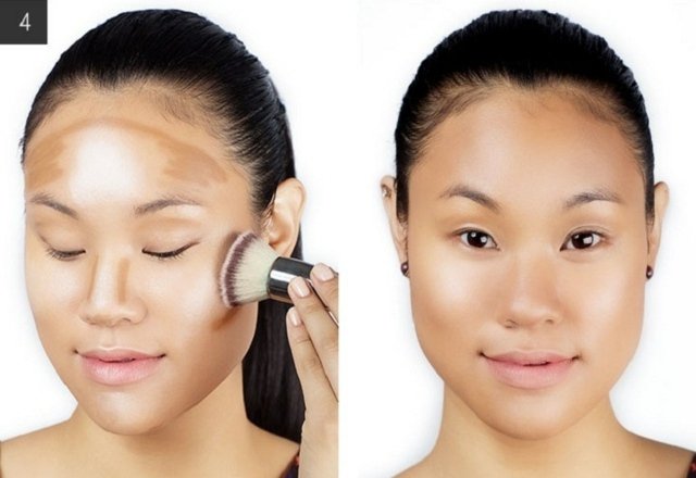 kontur ansikte make-up smink instruktioner