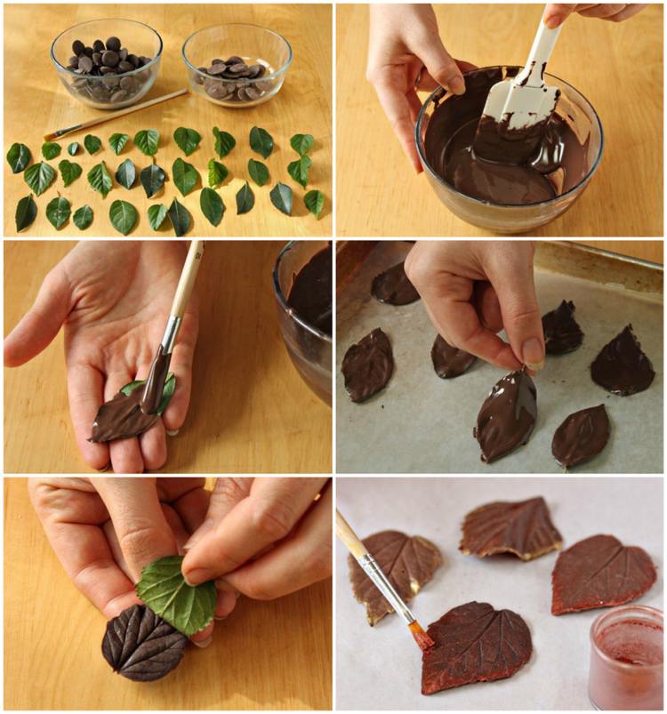 Hur man gör chokladdekoration lämnar dig själv instruktioner