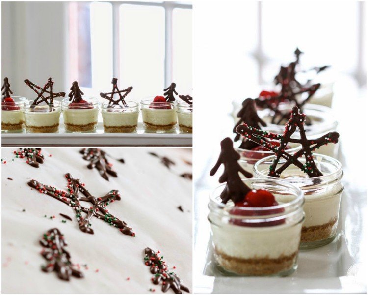 chokladdekor dekorera julens dessert i glas