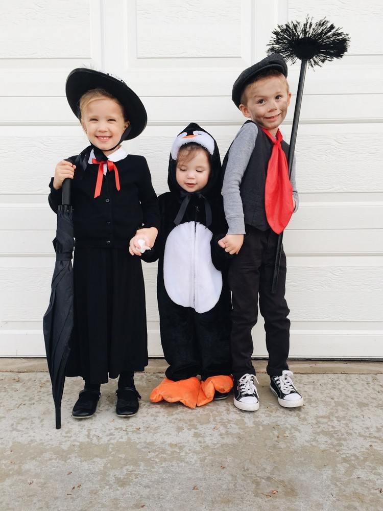 söta barndräkter karneval skorstensfejpingvin mary poppins