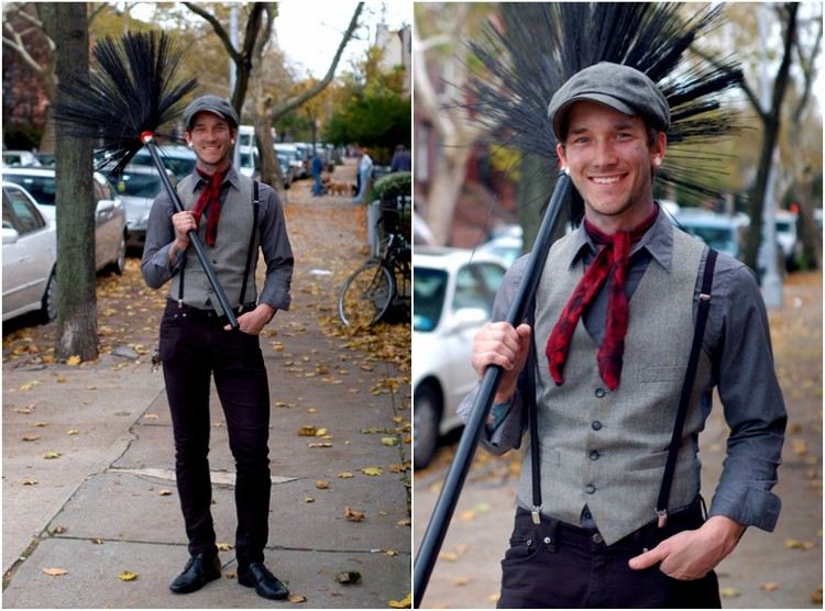 elegant skorsten sopkostym visir cap väst