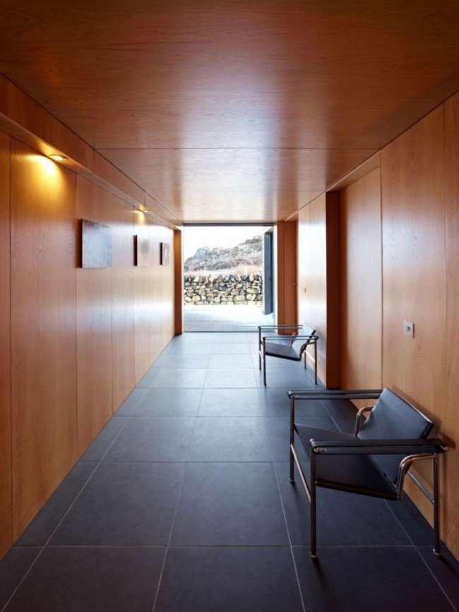Trähus design-korridor glasvägg-utsikt-natur utsikt Skottland