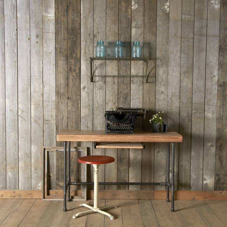skrivbord-bygg-dina-egna-idéer-arbetsbord-trä-rör-rörformiga möbler-industriell stil