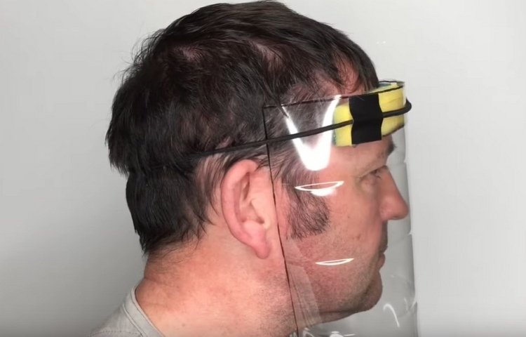 Skyddande visir ansiktsskydd DIY från en 2 liters plastflaska
